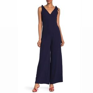 Betsey Johnson Navy Seals Tie Shoulder Wide Leg Jumpsuit Size 8 New w/Tag $128